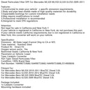 2010–2011 Mercedes-Benz ML350 BlueTEC Diesel 3,0 l Dieselpartikelfilter DPF 164490753680 164490753660