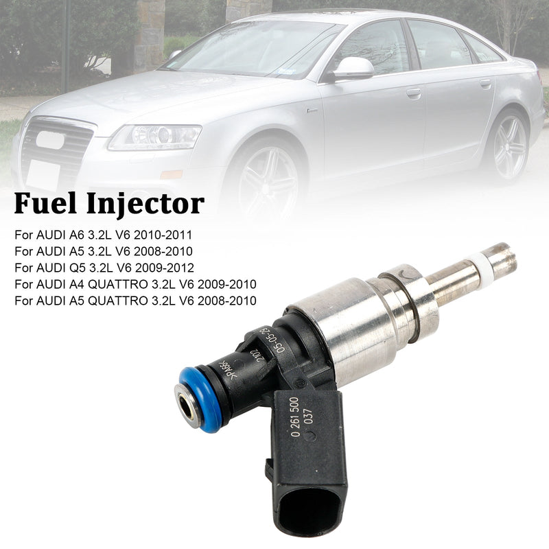 1 Uds inyector de combustible 06E906036F compatible con Audi Q5 A4 A5 A6 3.2L V6 2008-2011 0261500037