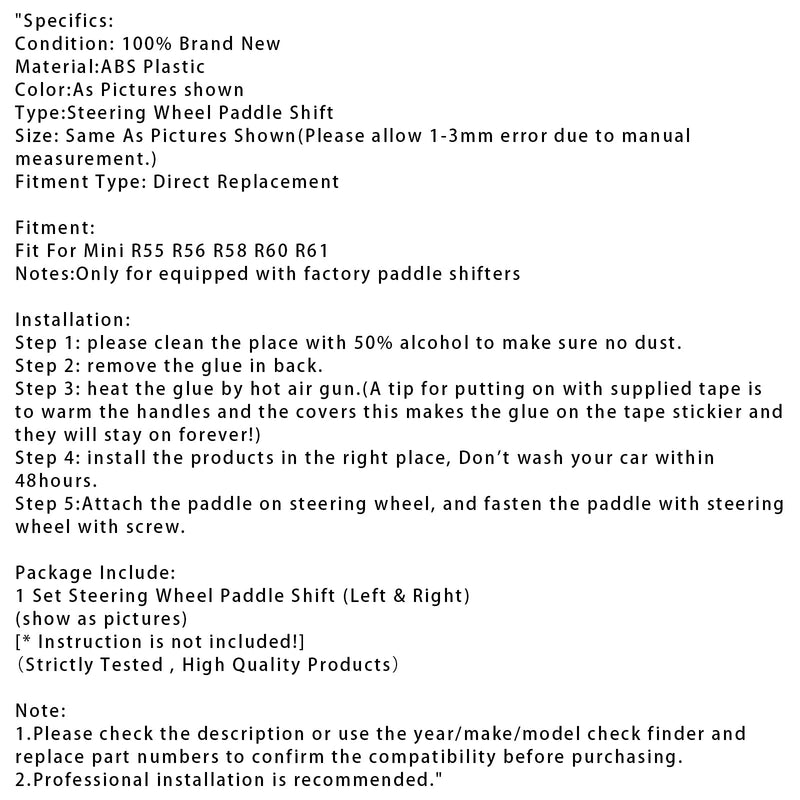 Lenkrad-Schaltwippen-Verlängerung für Mini R55 R56 R58 R60 R61