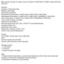 1999–2005 BMW 3 Series E46 4-Türer schwarz Mittelkonsole Trim Base Cup Münzhalter 51168218305