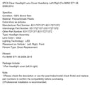 2008-2014 BMW E71 X6 2pcs Clear Lightlight Objektiv kryt světlometů vlevo + vpravo