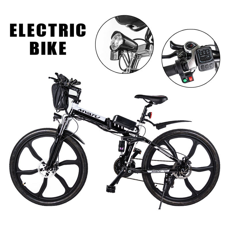 26" integrerat hjul 36V 10,4AH 250W 21-växlad mountainbike Elcykel hopfällbar cykel