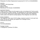 Kylskåpsfläktmotorersättningsstillbehör DC 12V för LG EAU65058502