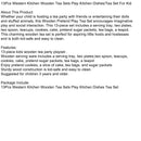 13 stykker vestlige køkken træ te sæt spiller køkkenretter/tesæt til barn