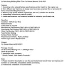 2016–2021 Nissan Maxima 2x Zierleisten für die hintere Karosseriesäule