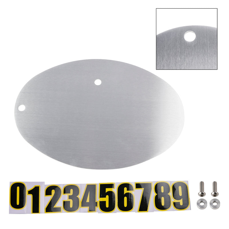 DIY Universal Motorcykel registreringsskylt Aluminium Anpassad oval registreringsskylt