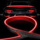 Car Tail Streamer Lamp Carbon Fiber LED Light Rear Wing Spoiler Lip Brake Trunk Red 1.3M