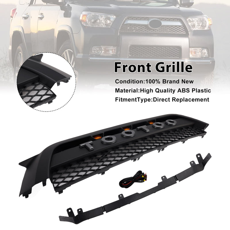 TRD Pro Style Frontstoßstangengrill passend für Toyota 4Runner 2010-2013, Mattschwarz
