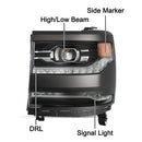 2016–2019 Für Chevy Silverado 1500 Links+Rechts LED-Scheinwerfer, Glanzschwarz, 84357696 84893098