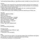 2018-2023 Volvo XC40 vänster sida bakre stötfångarreflektorljus utan glödlampa 31656865