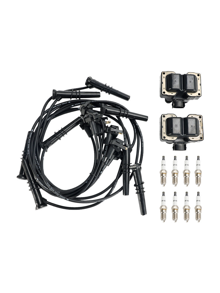 1997-1999 Ford Expedition V8 4.6L 2 bobinas de encendido, 8 bujías y kit de cables FD487 SP432