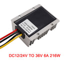 Waterproof DC/DC Converter Regulator 6A 12V/24V Step Up to 36V 216W