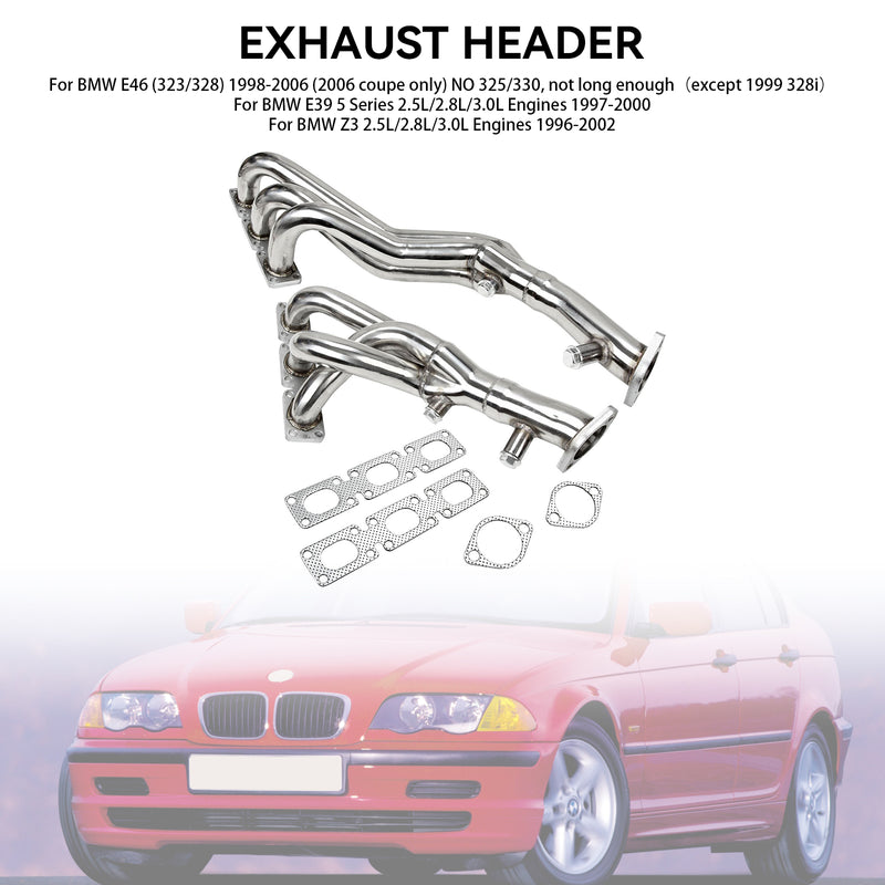 Coletor de escapamento inoxidável para BMW E46 323i 328i Z3-528I M54 E93 E94