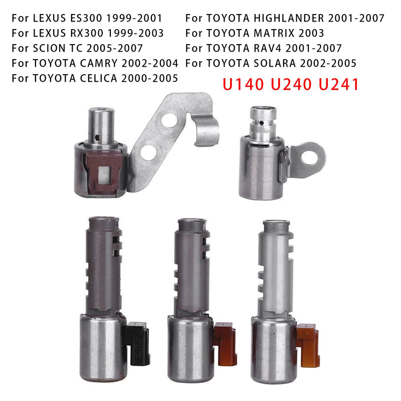 2000-2005 TOYOTA CELICA 5-teiliges Getriebe-Magnetventil-Kit U140 U240 U241