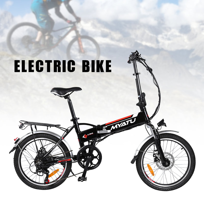 20" 36V 10.4AH 250W 7-växlad elektrisk cykel hopfällbar cykel ram i aluminium