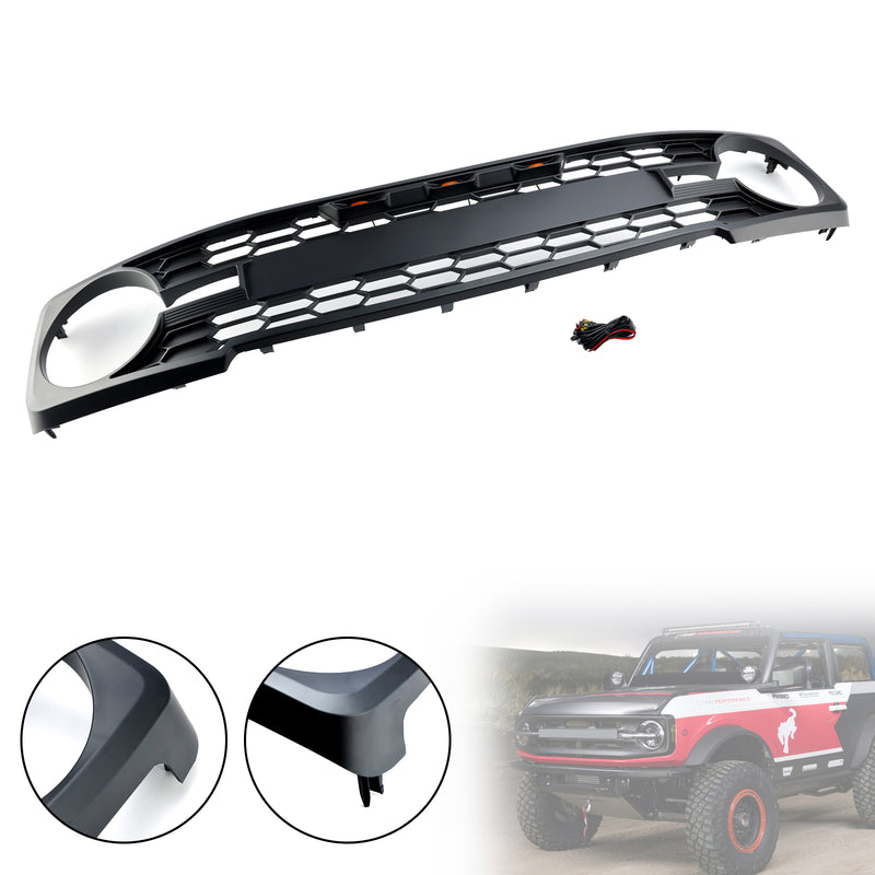Schwarzer Frontgrill mit LED-Licht passend für Ford Bronco 2021–2023