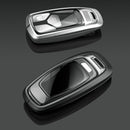 Autoschlüsselhülle aus Aluminiumlegierung mit TPU-Finish, silberfarben, mit Schnalle, passend für Audi A6L, A4L und A3