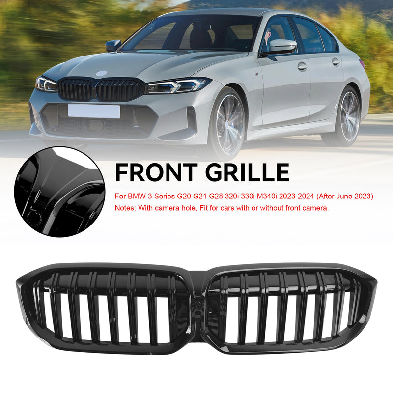 Glanssvart nyregrill foran for BMW G20 320i 330i M340i 2023-2024