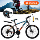 26" Speichenrad 24-Gang Mountainbike Erwachsenenrad MTB mit Schutzblech Blau+Orang