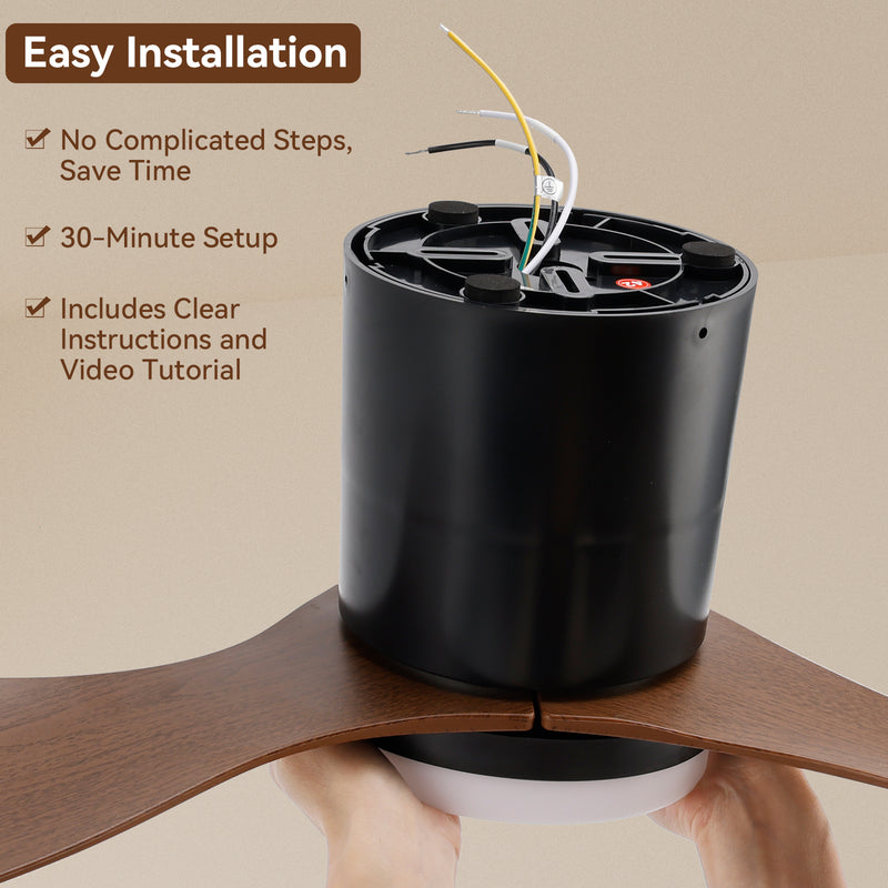 Fernbedienung/App-Steuerung 42" Deckenventilator mit Licht dimmbare LED DC-Motor