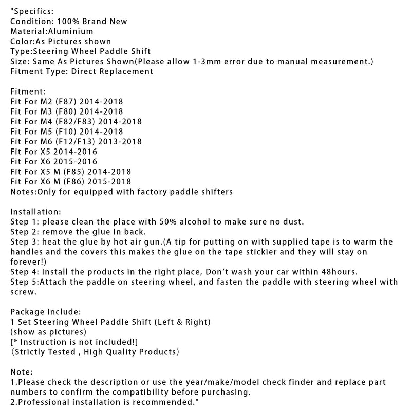 Lenkrad Paddle Shifter Erweiterung Für BMW M3 M4 X5M X6M Aluminium