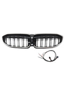 2019–2022 BMW 3 Series G20 DoubleLame Renal Grille, negro, 51138072085