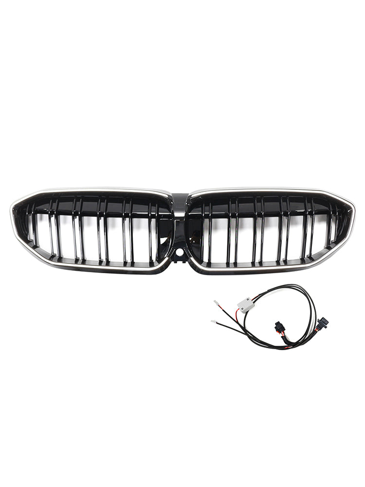 2019–2022 BMW 3 Series G20 DoubleLame Renal Grille, negro, 51138072085