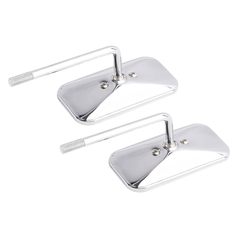 Braçadeira retangular retrô para espelho cromado para Yamaha XS650 SR400 SR500 W650