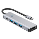 5-in-1-Typ-C + USB3.0 * 1 + USB2.0 * 2 + HDMI + PD100W-Schnittstellen-Hub-Adapter für MacBook