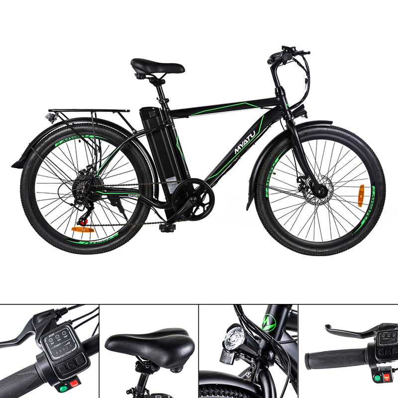 26" 36V 12,5AH 250W 6-växlad mountainbike elcykel