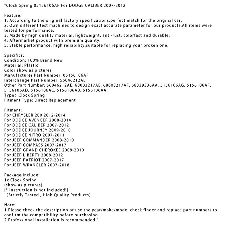 Kääri kevät 05156106af Dodge Caliberille 2007-2012