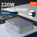 F8A Desktop Ladestation USB 6-Port Schnelle Ladegerät PD100W Ladestation Smart Ladegerät EU Stecker