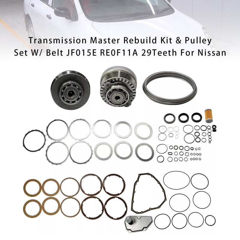 2013–2015 GMDaewoo SPARK L4 1.0LL Getriebe Master Rebuild Kit &amp; Riemenscheibe mit Riemen JF015E RE0F11A 29T
