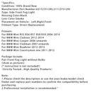 Paar Front Stoßstange Nebel Licht Für Mini R55 R56 R58 R59 R60 63172751295 Rauch Objektiv