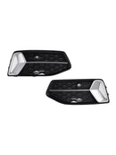 2PCS Frontstoßstange Grille Grill Nebelscheinwerfer Abdeckung Fit Audi A6 C8 2019-2023