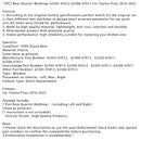 2016-2022 Toyota Prius 2PCS bakstriper 62505-47012 62506-47012