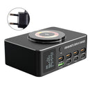 140W Schnellladegerät Intelligente Digitalanzeige PD100W Handy Notebook Magnetisches kabelloses Laden Multi-Port USB-Ladegerät EU-Stecker