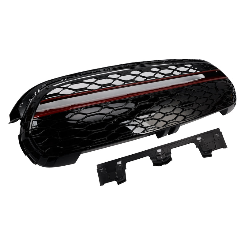 Ab 2014 MINI F56 3-Türer Schrägheck Cooper S, Cooper SD GP-Style Glanzschwarzer Frontgrill mit roter Zierleiste