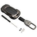 Autoschlüsselhülle aus Leder, Zinklegierung, Grau, für Lexus ES260h/RX350h/LS500h