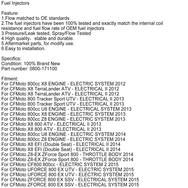 0800-171100 Kraftstoffinjektor für CFMOTO X8 800 CForce UForce Zforce 800-EX 12-19