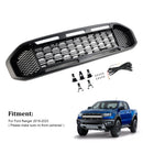 Černá mřížka předního nárazníku pro Ford Ranger T8 2019-2023 W/LED světlo