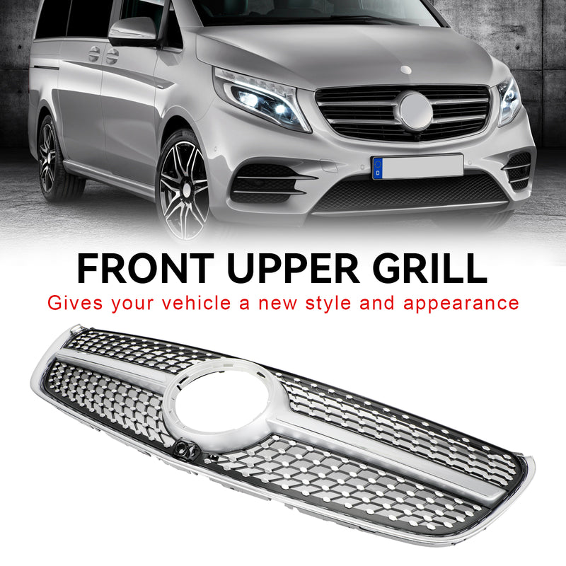 Silver diamantgrill för Mercedes Benz V Class W447 2014-03.2019