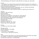 2016–2020 Honda Civic 2 Stück Riemenformteil 72410-TBG-A01 72450-TBG-A01