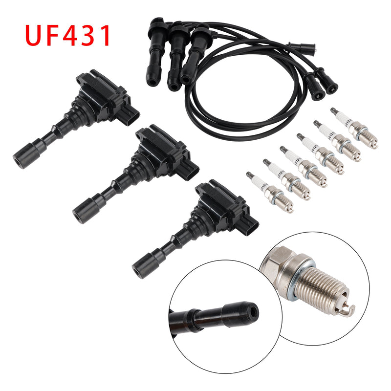 2003–2006 Kia Sorento 3,5 l V6, 3 x Zündspule &amp; 6 x Zündkerze &amp; 3 x Kabelsatz UF431