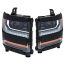 2016–2019 Für Chevy Silverado 1500 Links+Rechts LED-Scheinwerfer, Glanzschwarz, 84357696 84893098