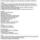 2006–2009 Cadillac STS-V 2 Stück Frontscheinwerfer Objektivabdeckung Shell klar