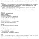 1984-1996 C4 Corvettes Kierowca i przednie drzwi pasażerskie okładziny zewnętrzne