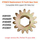 700612 Udskiftning af cylindrisk tandhjul 15 tænder 10 DP/20 PA til Lippert RV Slide Out-systemer