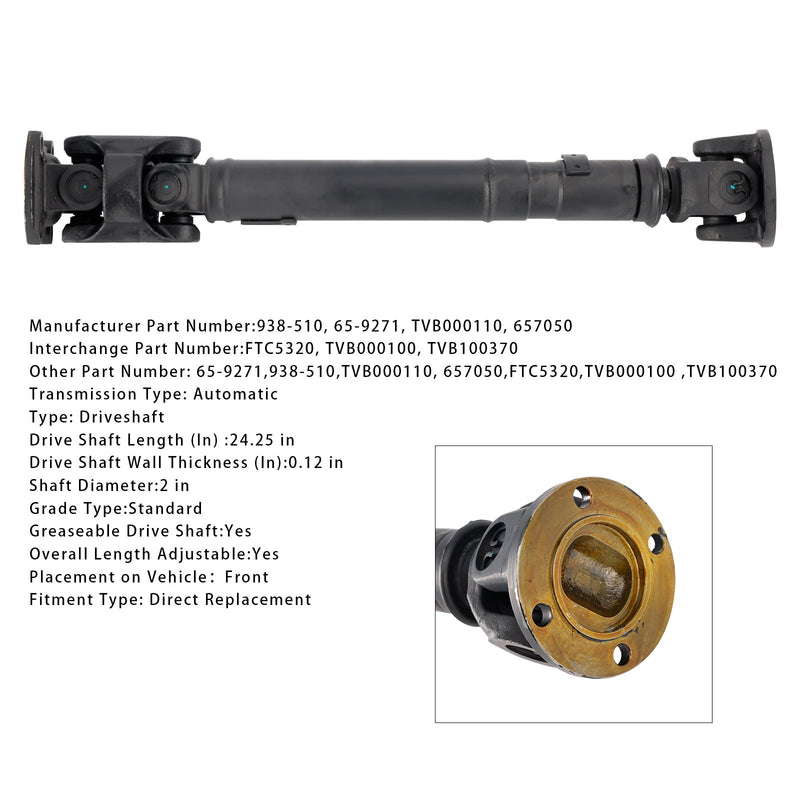 2003–2004 Land Rover Discovery V8 4,6 l vorne 4WD vordere Antriebswelle Kardanwelle TVB000100