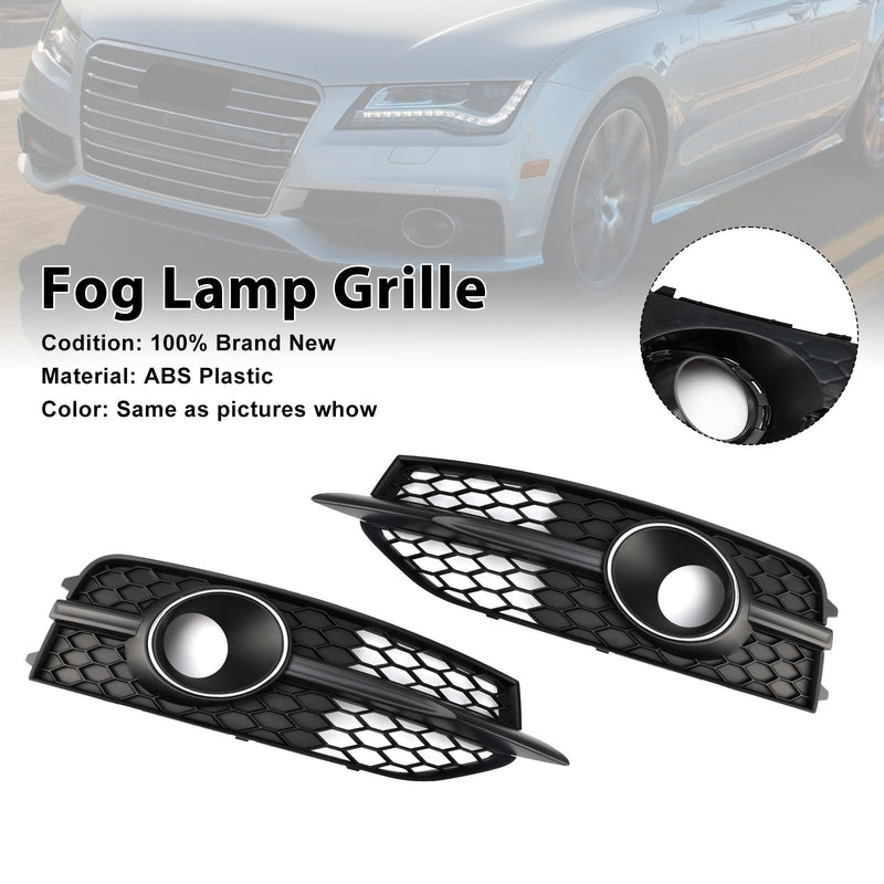 2012–2015 Audi A7 S-Line S7 schwarz Frontstoßstange Nebelscheinwerfer Kühlergrill Abdeckung Blende